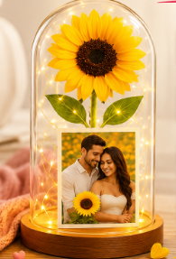 GIRASOL ETERNO CON FOTO PERSONALIZADO 📷💛🌻